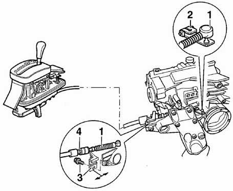  Регулировка троса переключения (автоматическая коробка передач) Volkswagen Passat B5
