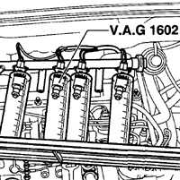  Проверка факела распыления и герметичности топливной форсунки Volkswagen Passat B5